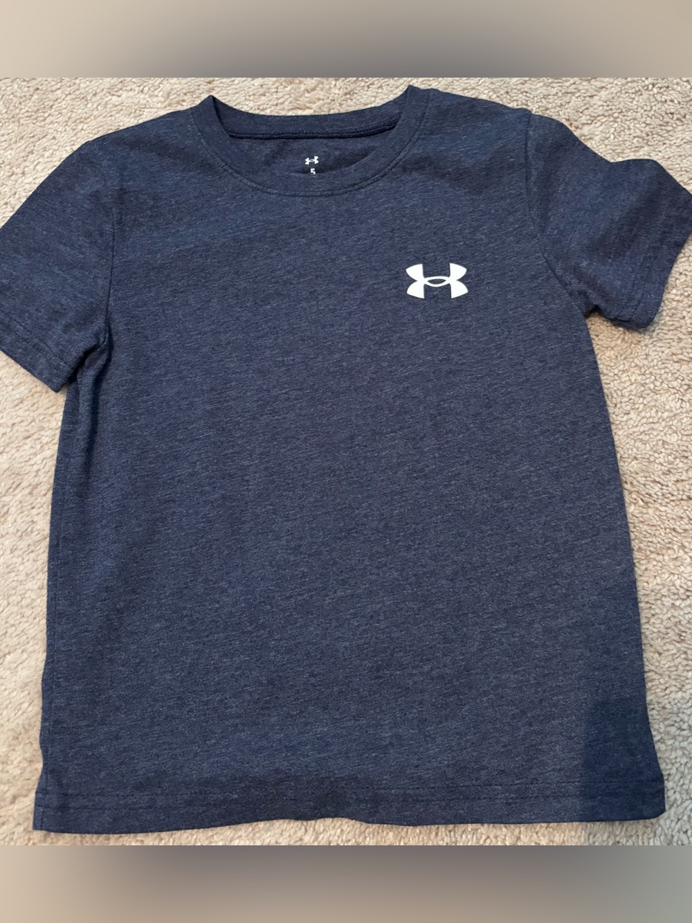 Under Armour Navy Blue Short Sleeve Tee with White Logo